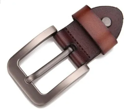 Produktbild von Retro Herren Leder Alloy Gürtelschnalle Kopf Ersatz Stift Schnalle Breit 37-40mm Braun