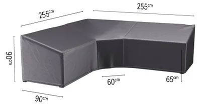 Productafbeelding van Hoes loungeset hoek hoge rugleuning 255 x 255 x 90 x 65 tot 90 cm AeroCover