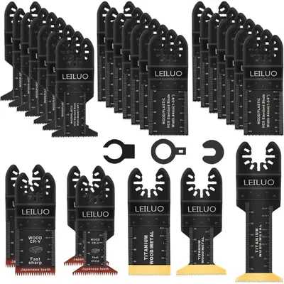 Produktbild von Oszillierendes Multi-Tool Zubehör 32tlg mit Aufbewahrungstasche für Holz, Trockenbau, Nägel