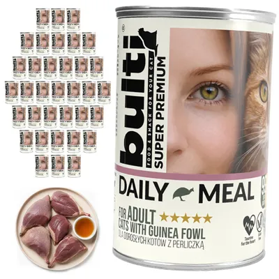 Produktbild von BULTI | Katzenfutter Perlhuhn - Nassfutter Set 36x400g Dose - Katzenfutter Perlhuhn fur Katze