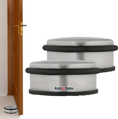 Produktbild von KOTARBAU® 2er Set Türstopper für Türen Freisehend Türpuffer Niedrig Silber