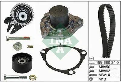 Produktbild von INA Wasserpumpe + Zahnriemensatz für Alfa Fiat Opel Saab
