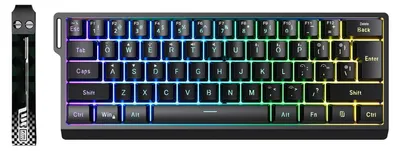 Image de Clavier de jeu sans fil avec un format de 60% et un éclairage RGB