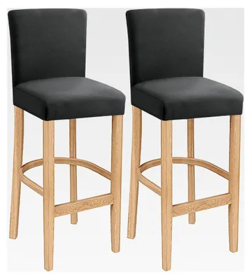 Produktbild von Stretch-Barhockerbezüge, waschbar, abnehmbar, für kurze Drehstühle und Esszimmerstühle (grau, 2 Stück)