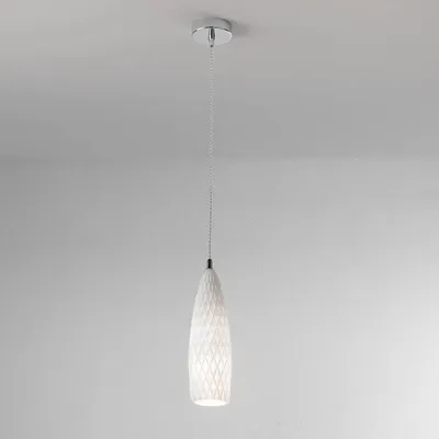 Immagine prodotto di Sospensione Contemporanea Flut Metallo Cromo Vetro 1 Luce E27