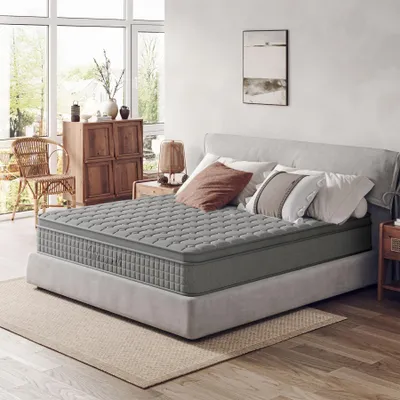 Produktbild von Vesgantti Matratze 160x200cm, 7-Zonen Federkernmatratze 30cm hoch, Taschenfederkernmatratze Mittelfeste Orthopädischem Grau (H3, Tight-top 30cm)