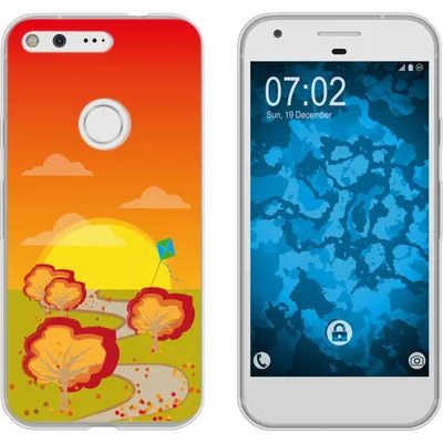 Produktbild von PhoneNatic Case kompatibel mit Google Pixel Silikon-Hülle Herbst Drache/Kite M2