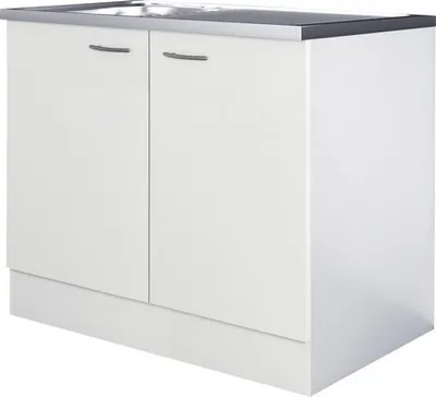 Obrázok produktu pre Kuchynská skrinka s drezom Flex Well Wito 100 cm bílý dřez nerez