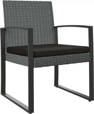Zdjęcie produktu dla VidaXL 360205, Taras, Obite siedzisko, Poliester, Czarny, Szary, 545 mm, 570 mm