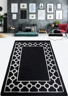 Produktbild von Conceptum Hypnose, Bague- Bague Black  CHL, Schwarz, Teppichläufer, 80 x 200 cm, 50% Samtgewebe/ 50% Polyester