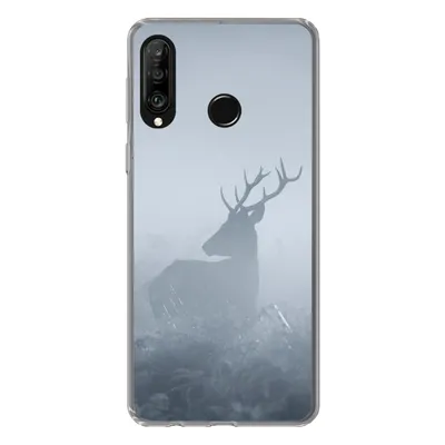 Produktbild von MuchoWow® Handyhülle Schutzhülle Hülle für Huawei P30 Lite Hirsche - Nebel - Wald Silikon Softcase Handy Hülle - Handyhülle