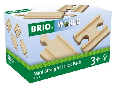Produktbild von BRIO Mini Straight Track pack, Model Railways Parts & Accessories, 0,3 Jahr(e), Holz