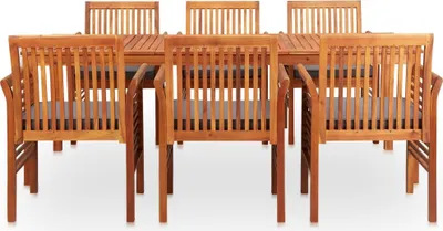 Immagine prodotto di vidaXL set da pranzo da giardino 7 pezzi con cuscini in legno massiccio di acacia