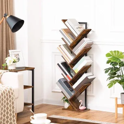 Productafbeelding van Famanu boekenrek - modern wandontwerp, 9 niveaus