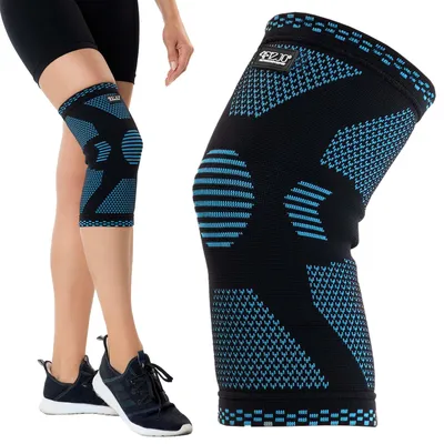 Produktbild von 4FIZJO elastische Kniebandage, mit Kompression und Gelring, M, blau