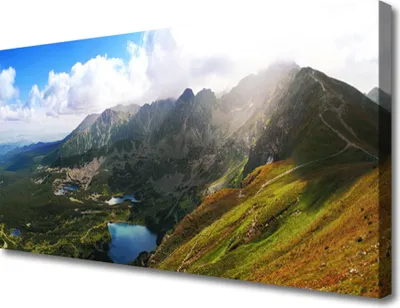 Produktbild von Tulup Leinwand-Bilder 100x50 Wandbild Canvas Kunstdruck Gebirge Wiese Landschaft