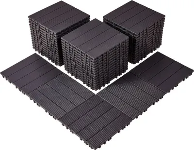 Immagine prodotto di Piastrelle per patio click tile - 54x 30x30 cm piastrelle per balconi - marrone scuro - resistenti alle intemperie - per aree esterne