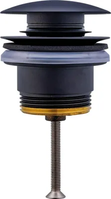 Image de Vanne DU Push-open, lavabo avec cuvette d'écoulement noir mat