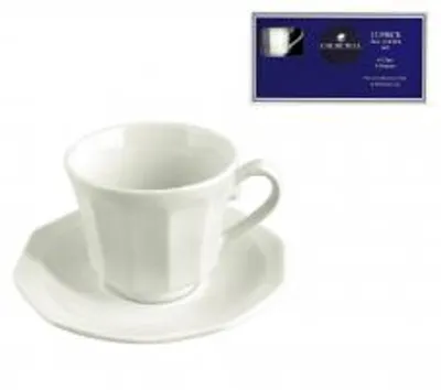 Immagine prodotto di Set 6 Tazze Caffè Arctic White In Earthenware Con Piatto