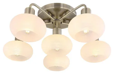 Productafbeelding van Rabalux 3918 Plafondlamp met 6 spots, Sorina, E14, goud-wit, rond, klassiek, diameter 485 mm