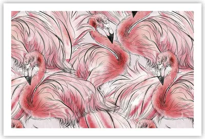 Produktbild von Poster - Poster ohne Rahmen - Flamingo Pink Exotik - 91,5x61 cm - Wand Bild - Wanddeko - Wandbilder - Kunstposter - Wandposter - Bilder - Kunstdruck - Wanddekoration - Wandbild - P2XAA91x61-5070