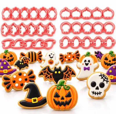 Obrázok produktu pre Sada 6 malých vykrajovačiek na Halloween, plastové