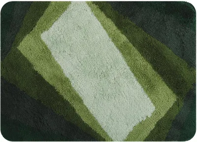 Produktbild von Spirella Badteppich Badematte „Kali“ Duschvorleger Mikrofaser Hochflor | flauschig | rutschhemmend | geeignet für Fußbodenheizung | 40x60 cm | Grün