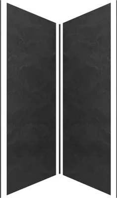 Image de Pack de 2 Panneaux Muraux Pierre Ardoise 90+90x210 cm avec Profilés NOIR MAT - STONE'IT
