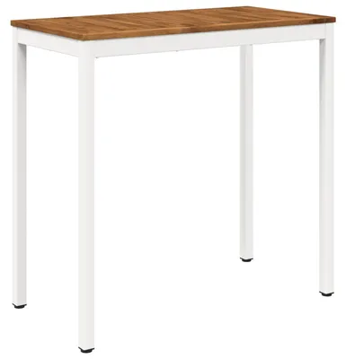 Image de vidaXL Table de bar d'extérieur, naturelle et blanche, 108,5 x 55 x 105 cm