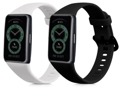 Produktbild von kwmobile 2x Uhrenarmband für Huawei Band 6 & 6 Pro / Honor Band 7 & 6 Armband - Fitnesstracker Band Set aus TPU Silikon - Ersatzarmband Smartwatch -