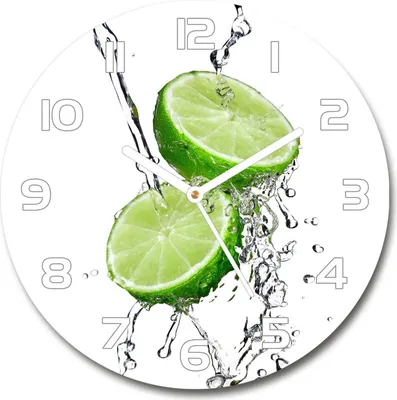 Produktbild von Wanduhr aus Glas 30fi Glasbild Glasuhr Gehärtetes Glas - weisse-zeiger - Limes and water