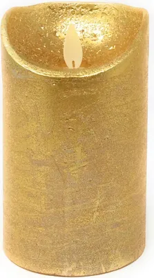Produktbild von LED Echtwachskerze inkl. Batterien realistische Kerze viele Farben mit Timer flackender Docht Wachskerze Kerzen, Farbe:Gold, Größe:15 cm