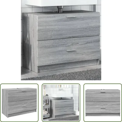 Produktbild von The Living Store Waschbeckenunterschrank Grau Sonoma 78x37x59 cm Holzwerkstoff