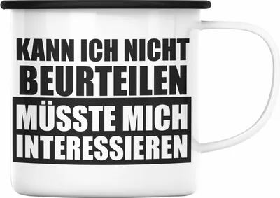 Produktbild von Trendation - Emaille Tasse mit Spruch Geschenk KaffeEmaille Tasse mit Sprüchen Lustig Geschenkidee Kollege Arbeitskollege Mann Geschenkidee (Schwarz)