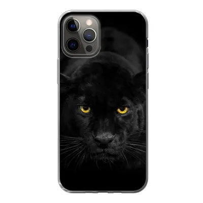 Produktbild von MuchoWow® Handyhülle Schutzhülle Hülle für iPhone 12 Pro Leopard - Augen - Schwarz Silikon Softcase Handy Hülle - Abdeckung