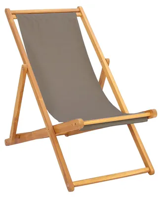 Produktbild von vidaXL Liegestuhl Taupe Massivholz Teak