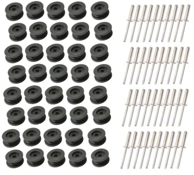 Produktbild von 40 Stück - Rundknopf für 6 - 8 mm Expanderseil + 40 Alunieten