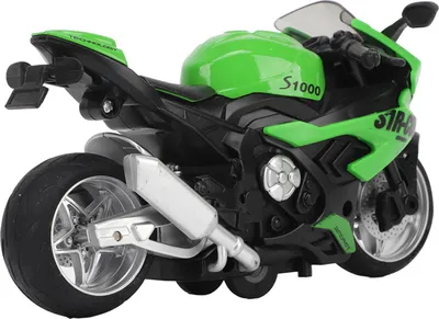 Produktbild von Kinder ziehen Motorrad-Spielzeug zurück, Sound, Lichteffekte, hohe Simulation, Legierungsmodell, grün