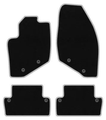 Image de Tapis de sol en moquette pour Volvo S60 I 2000-2009 (liftback) – jeu de 4 pièces, noir/argent, sur mesure – Wielganizator CARLUX
