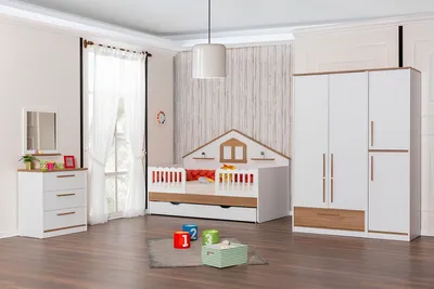 Image de Robuste Chambre d'enfant complète Lit design Armoire à vêtements