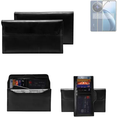 Produktbild von K-S-Trade Handy Hülle kompatibel mit Realme 12 Pro 5G Schutz Hülle Tasche Schutz Case Handytasche Kunstleder schwarz, 1x