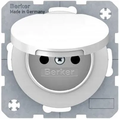 Produktbild von Berker R.1 R.3 Steckdose mit Klappe weiß