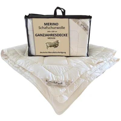 Produktbild von Merino Schafschurwolle Ganzjahresdecke Kuschelzeit in 240x220 cm 41515