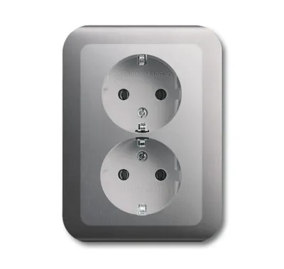 Produktbild von Busch-Jaeger SCHUKO® Doppelsteckdose Busch-Jaeger 20-02 EUJ-20 Platin, 1 Stk.