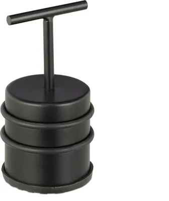 Obrázek produktu pro 2 ks dveřních zarážek s úchytem, na dveře a okna, vysoké, kulaté, do interiéru, guma, nerezová spodní zarážka, ∅ 7 cm, černé