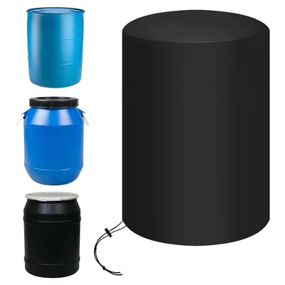 Produktbild von Abdeckhaube für 210L (40-55 Gallonen) Regentonne,Wasserfeste Schutzhülle mit Kordelzug,210D Oxford Gewebe Staubschutz & Regenschutz,Schwarz