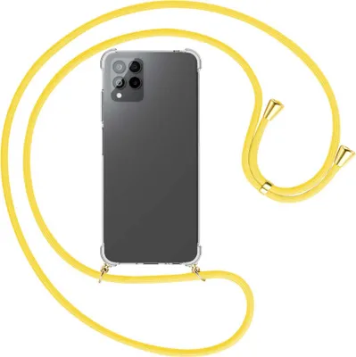 Produktbild von Handykette Backcover-Schutzhülle mit Band (Metall goldfarben) für Telekom T Phone Pro, T-Mobile Revvl 6 PRO 5G - gelb