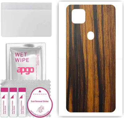 Produktbild von apgo Rückseite Schutzfolie, Skin, kompatibel mit ZTE Blade V Smart, Hinten Displayschutzfolie aus Vinylfolie, kratzfest, einfache Montage - Tigerwood