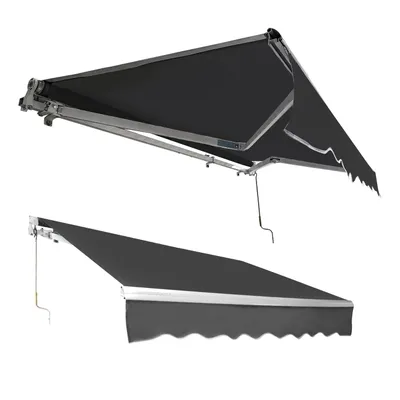 Immagine prodotto di Tenda da sole con braccio articolato 300x250 cm Tenda da sole per terrazza per protezione dal sole e dalla pioggia, tenda da balcone con manovella Grigio