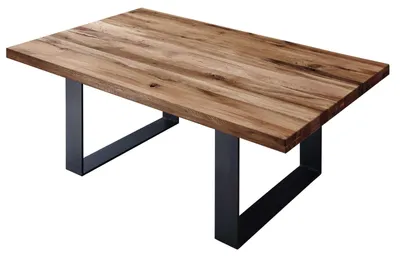 Immagine prodotto di MASSIVMOEBEL24 | tavolino da salotto in legno di Quercia Selvatica/ Cerro 110x70x45 tabacco marrone oliato MONTREUX #316